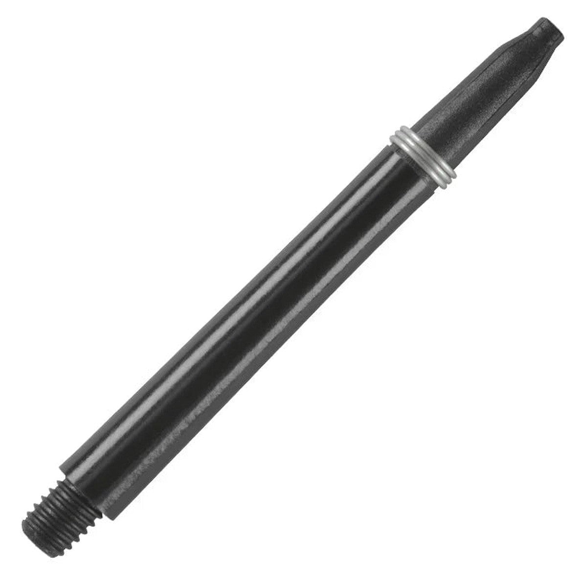 Harrows Nylon Ring Grip Dart Stems Shafts Black main product image showing the stems, packaging, and included contents