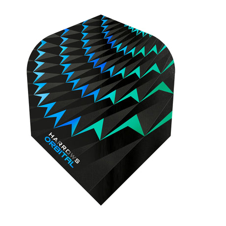 Harrows Orbital Aqua Green Standard Dart Flights main image on a white background.
