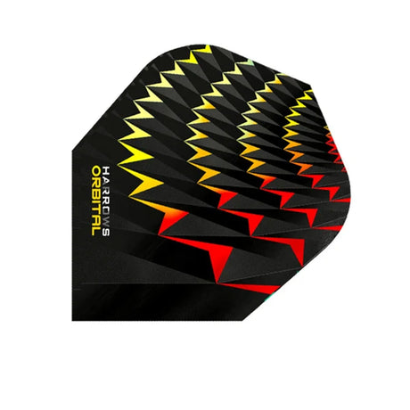 Harrows Orbital Yellow Red Standard Dart Flights main image on a white background.