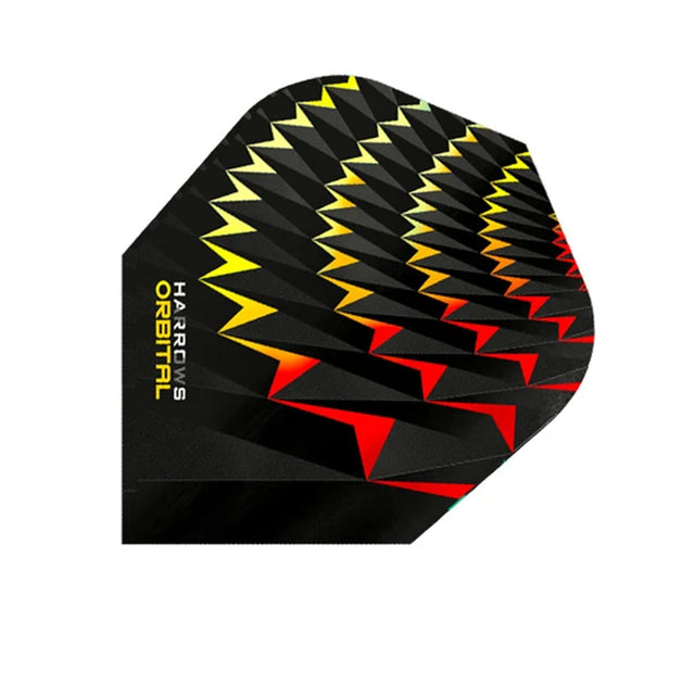 Harrows Orbital Yellow Red Standard Dart Flights main image on a white background.