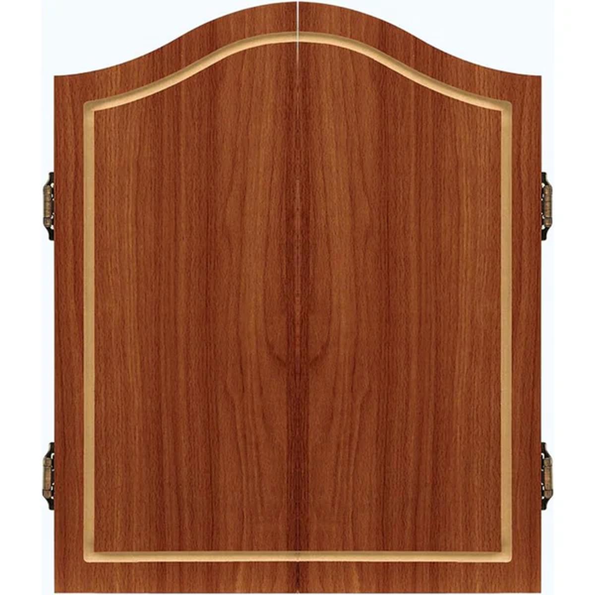 Front view of the Harrows Pro's Choice cabinet in a wood finish, closed.