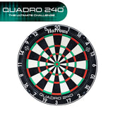 Harrows Quadro 240 Dartboard main product image showing the dartboard and product contents with Harrows branding