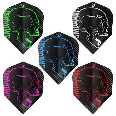 Harrows Rage Standard No6 Dart Flights main product image showing the flight design and product contents