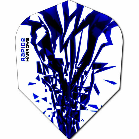 Harrows Rapide Blue on White Dart Flights main image on a white background.
