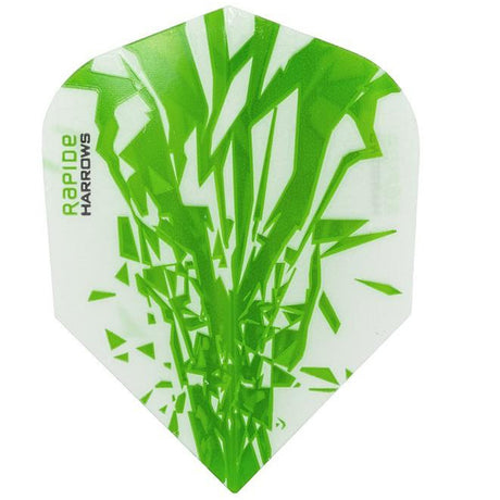 Harrows Rapide Green on White Dart Flights main image on a white background.