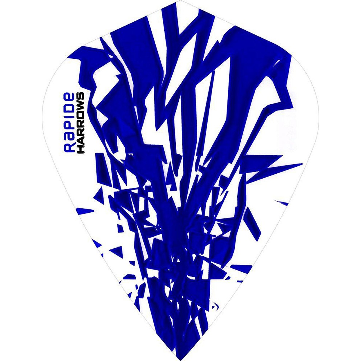 Harrows Rapide Kite Blue on White Dart Flights main image on a white background.