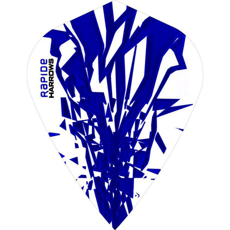 Harrows Rapide Kite Blue on White Dart Flights main image on a white background.