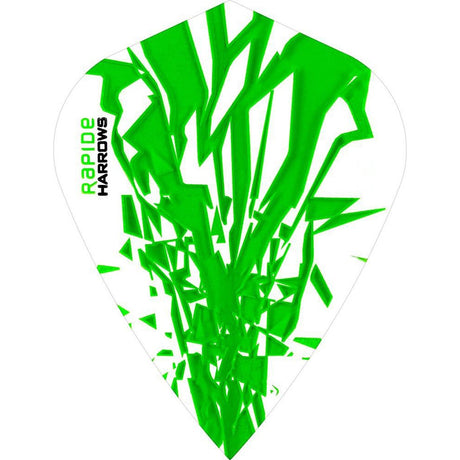 Harrows Rapide Kite Green on White Dart Flights main image on a white background.