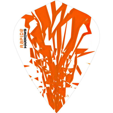 Harrows Rapide Kite Orange on White Dart Flights main image on a white background.