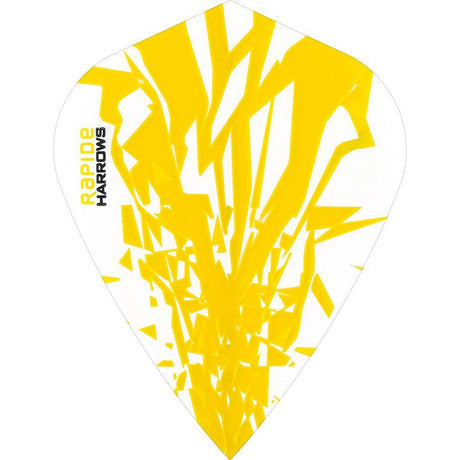 Harrows Rapide Kite Yellow on White Dart Flights main image on a white background.
