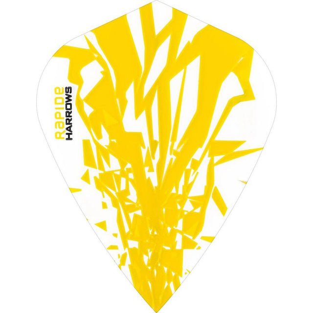 Harrows Rapide Kite Yellow on White Dart Flights main image on a white background.