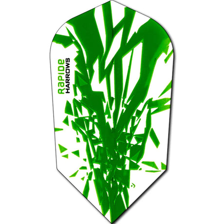 Harrows Rapide Slim Green on White Dart Flights main image on a white background.