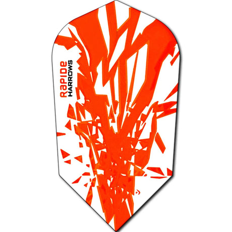 Harrows Rapide Slim Orange on White Dart Flights main image on a white background.