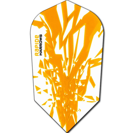 Harrows Rapide Slim Yellow on White Dart Flights main image on a white background.