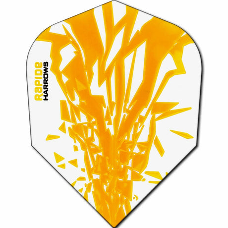 Harrows Rapide Yellow on White Dart Flights main image on a white background.