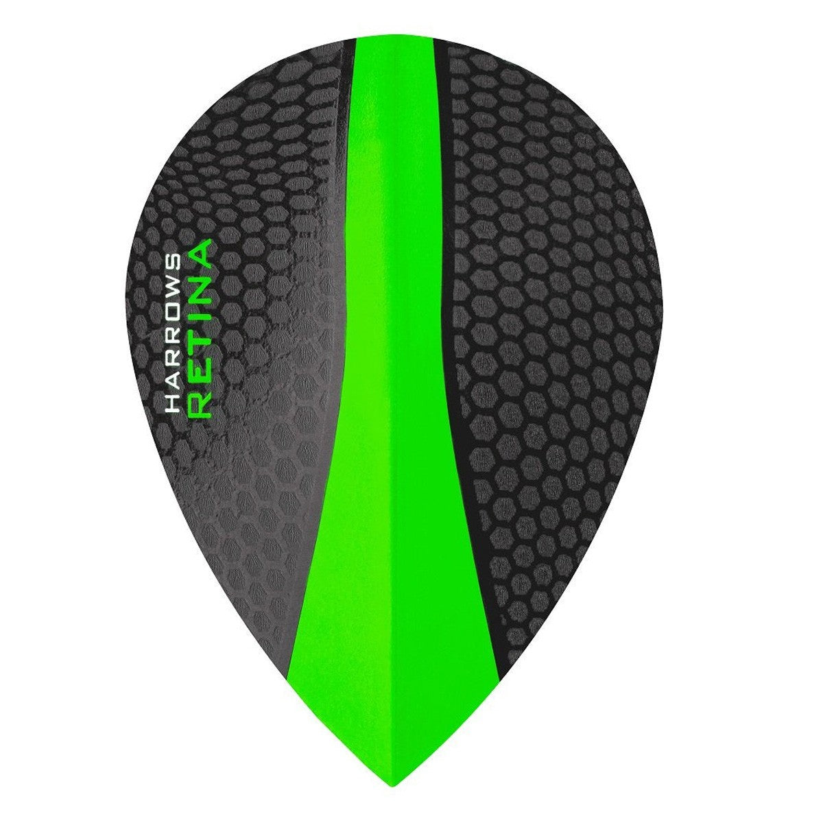 Harrows Retina Pear Green Dart Flights main product image showing the flight design and product contents