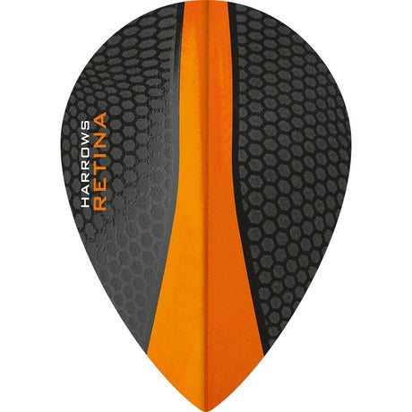 Harrows Retina Pear Orange Dart Flights main product image showing the flight design and product contents