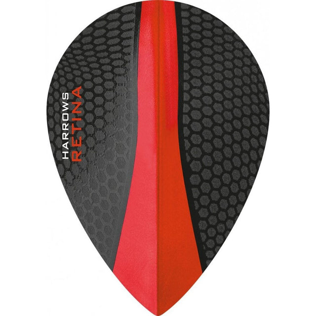Harrows Retina Pear Red Dart Flights main product image showing the flight design and product contents