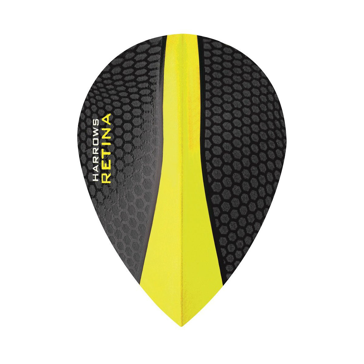 Harrows Retina Pear Yellow Dart Flights main product image showing the flight design and product contents