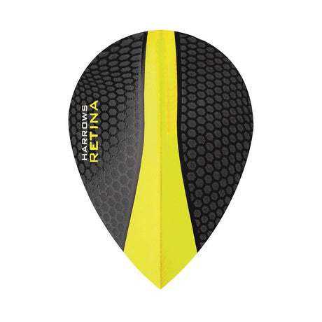 Harrows Retina Pear Yellow Dart Flights main product image showing the flight design and product contents