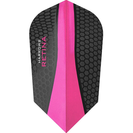 Harrows Retina Slim Pink Dart Flights main product image showing the flight design and product contents