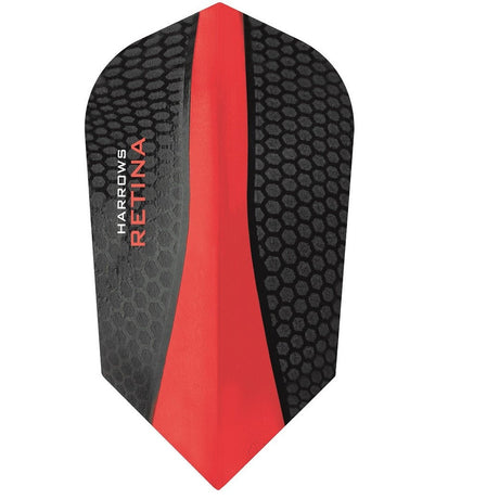 Harrows Retina Slim Red Dart Flights main product image showing the flight design and product contents