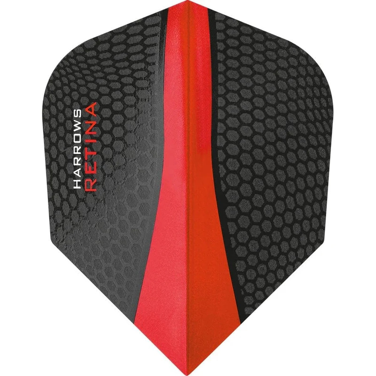 Harrows Retina Standard Red Dart Flights main product image showing the flight design and product contents