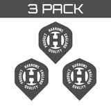 Harrows Retina,X Kite Jade Dart Flights graphic showing the flights come in a pack of 3.