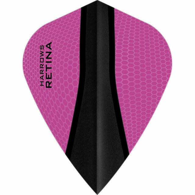 Harrows Retina X Kite Pink Dart Flights main product image showing the flight design and product contents