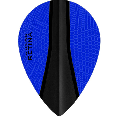 Harrows Retina X Pear Dark Blue Dart Flights main product image showing the flight design and product contents