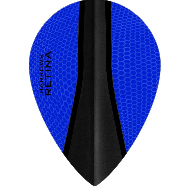 Harrows Retina X Pear Dark Blue Dart Flights main product image showing the flight design and product contents