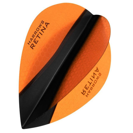 Harrows Retina X Pear Orange Dart Flights main product image showing the flight design and product contents