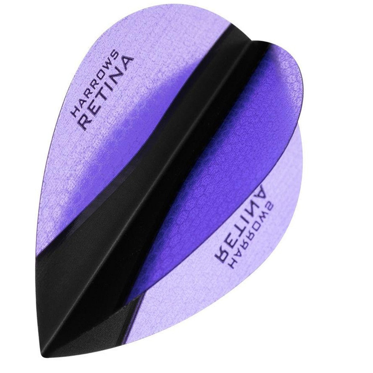 Harrows Retina X Pear Purple Dart Flights main product image showing the flight design and product contents