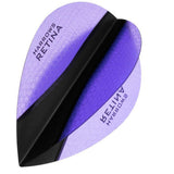 Harrows Retina X Pear Purple Dart Flights main product image showing the flight design and product contents
