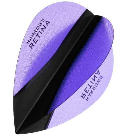 Harrows Retina X Pear Purple Dart Flights main product image showing the flight design and product contents
