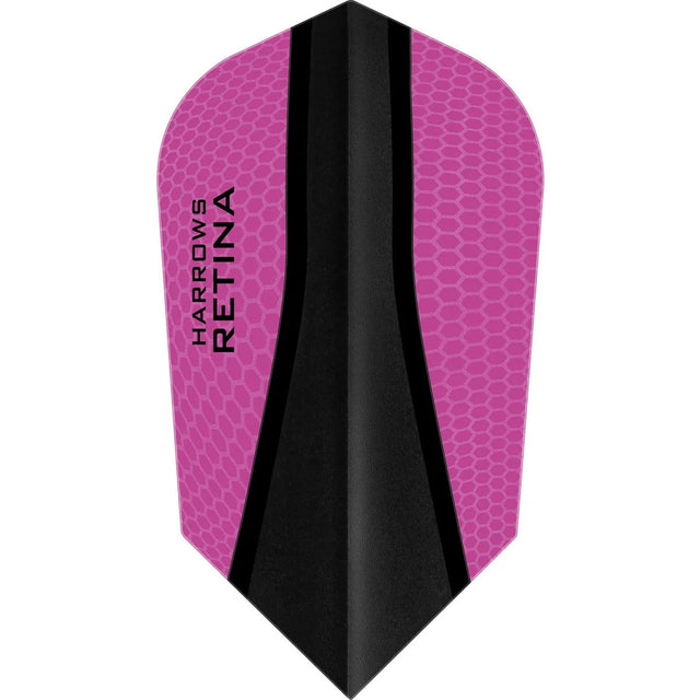 Harrows Retina X Slim Pink Dart Flights main product image showing the flight design and product contents