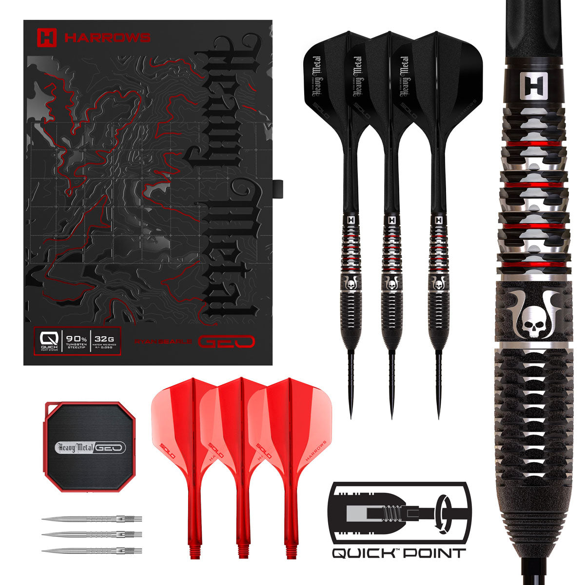 Harrow Ryan Searle Geo Quick Point 90% Tungsten Steel Tip Darts