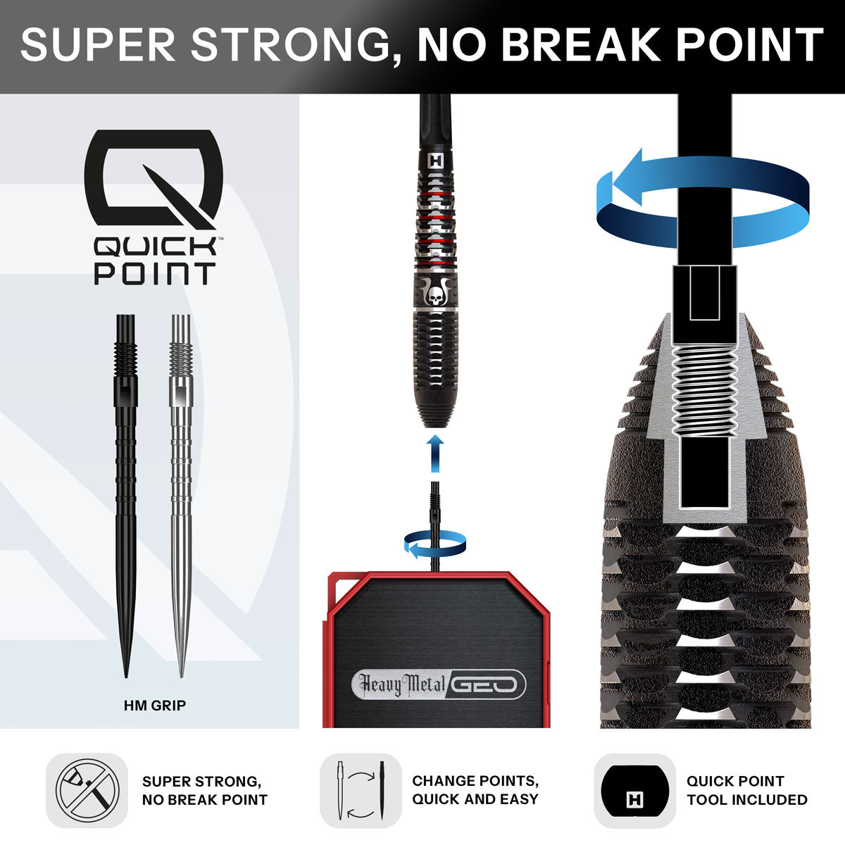 Harrow Ryan Searle Geo Quick Point 90% Tungsten Steel Tip Darts