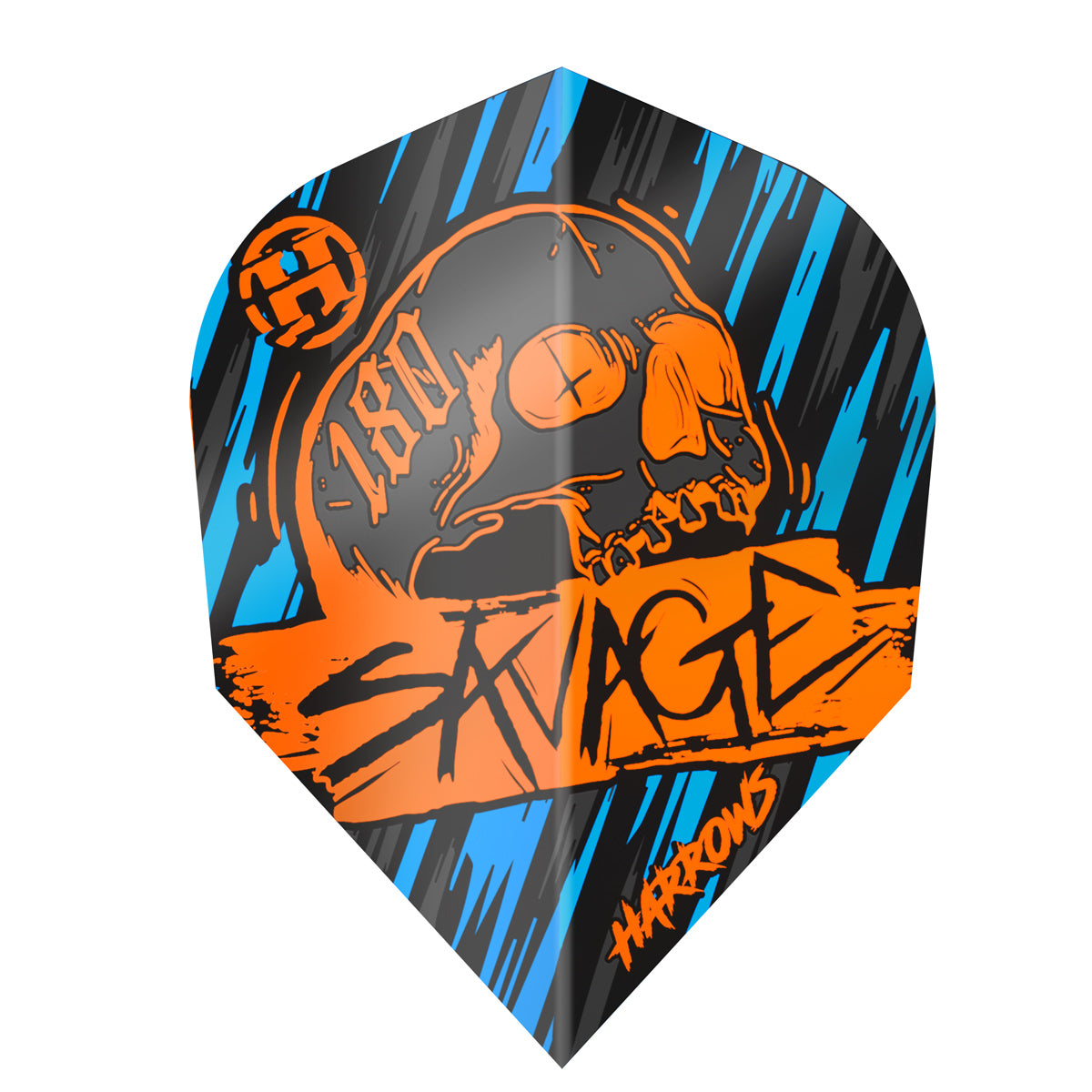 Harrows Savage Standard No6 Dart Flights main product image showing the flight design and product contents
