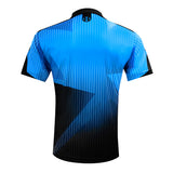 Harrows Shard Blue Dart Shirt rear view image showing the back design and shirt styling