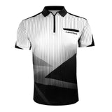 Harrows Shard White Dart Shirt front view image showing the complete shirt design, colours, and styling details
