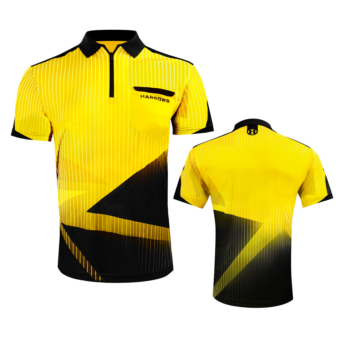 Harrows Shard Yellow Dart Shirt main product image showing the official shirt design and branding