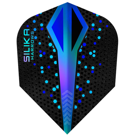 Harrows Silika Colourshift Standard No6 Dart Flights main product image showing the flight design and product contents