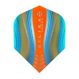 Silika Lumen No6 Standard Cyan and Orange Dart Flights by Harrows main product image on a white background.