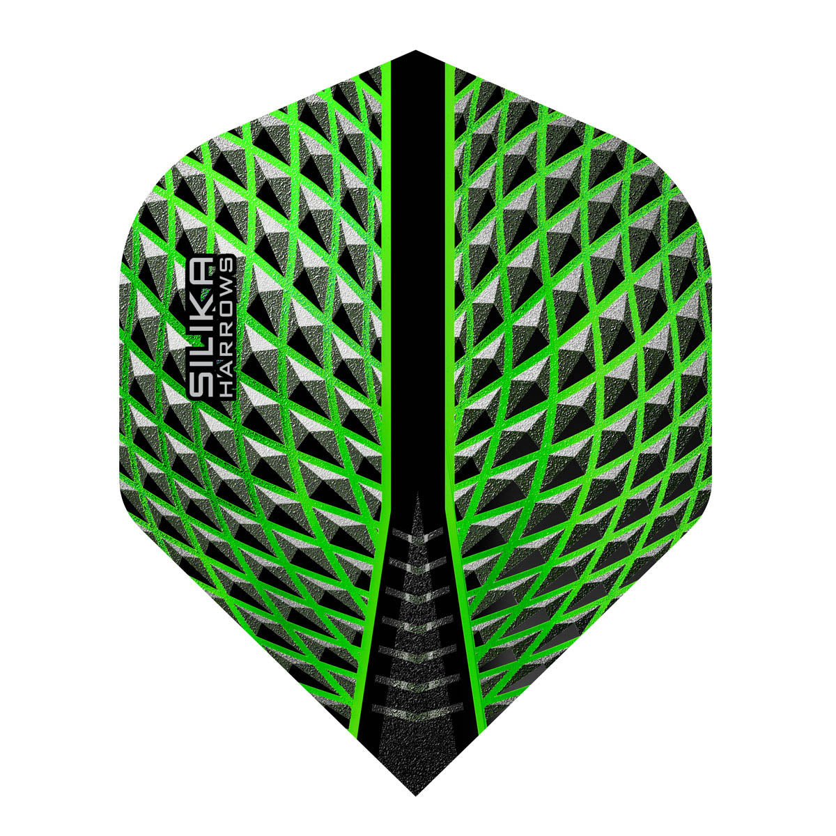 Silika No2 Standard Green Dart Flights by Harrows main product image on a white background.