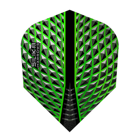 Silika No6 Standard Green Dart Flights by Harrows main product image on a white background.