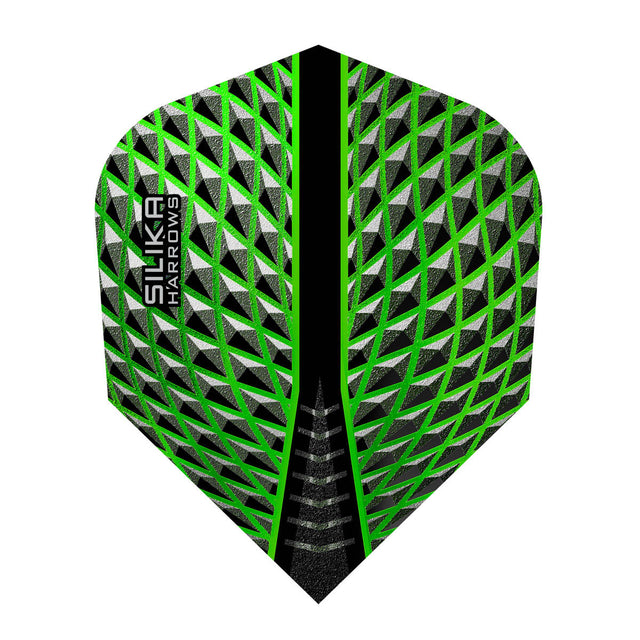 Silika No6 Standard Green Dart Flights by Harrows main product image on a white background.