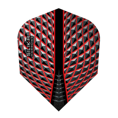 Silika No6 Standard Red Dart Flights by Harrows main product image on a white background.