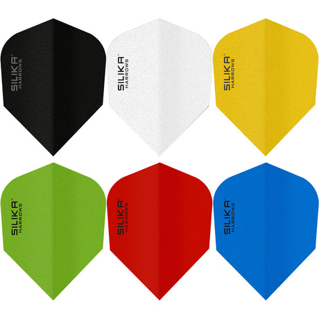 Harrows Silika Solid Standard No6 Dart Flights main product image showing the dart flights and product contents