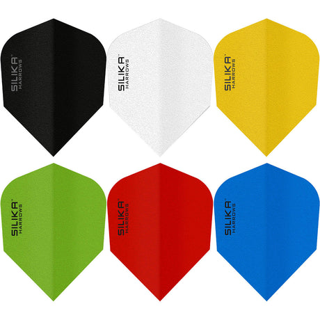 Harrows Silika Solid Standard No6 Dart Flights main product image showing the dart flights and product contents